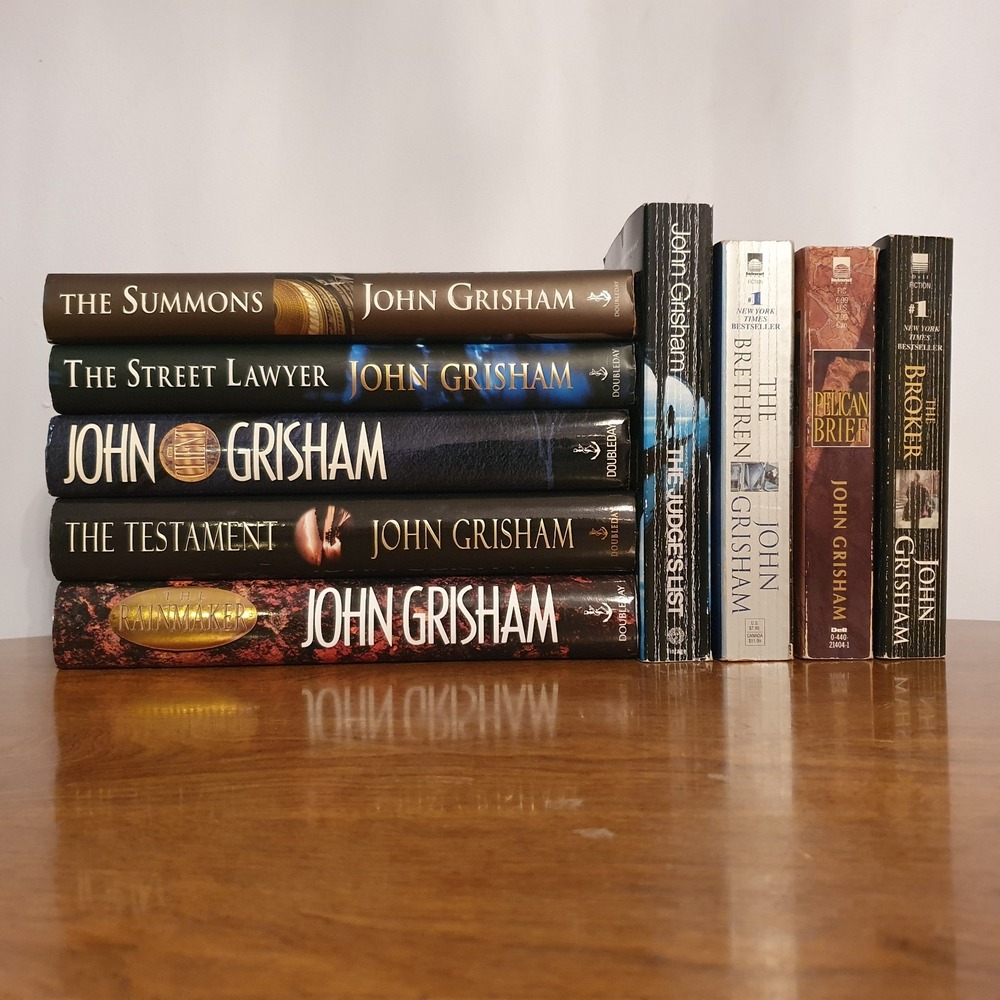 Lot of 9 John Grisham Legal Thriller Mystery Books — Hardcover & Paperback Mix